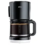 Cafetieră BRAUN Breakfast1 KF1100BK, 1000W, 10 cești, Necesită filtru nr. 4, Sistem OptiBrew, Carafa Aroma, Oprire automată, Butoane iluminate, Neagră